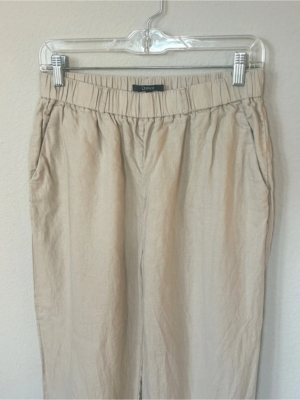 Quince 100% Linen Pull-On Pants, Flax, Size M